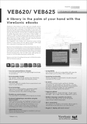 ViewSonic VEB620 VEB620 / VEB625 Spec Sheet (English ,UK)