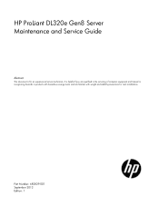 HP ProLiant DL320e HP ProLiant DL320e Gen8 Server Maintenance and Service Guide