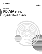 Canon PIXMA iP1500 iP1500 Quick Start Guide