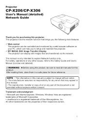 Hitachi CP X206 Network Guide