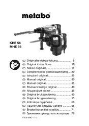 Metabo KHE 56 Operating Instructions