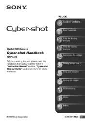 Sony DSC-H3/B Cyber-shot® Handbook
