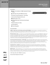 Sony DVP-NS77H/B Marketing Specifications (Black)