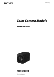 Sony FCBEH6500 Product Manual (FCBEH6500 Technical Manual)