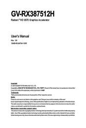 Gigabyte GV-RX387512H Manual