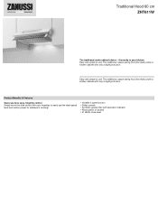 Zanussi ZHT611W Specification Sheet