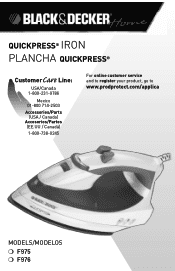 Black & Decker F976 User Manual