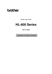 Brother International HL-650 Users Manual - English