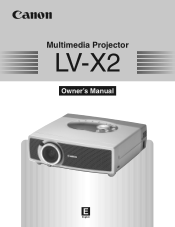 Canon LV-X2 Owners Manual