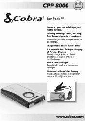 Cobra Cobra JumPack - CPP 8000 Cobra JumPack CPP 8000 Features and Specs