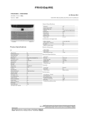 Frigidaire FFRA052WA1 Product Specifications Sheet