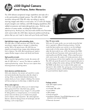 HP s500 HP s500 Digital Camera - Product Information