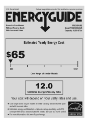 Frigidaire FHWC083WAB Energy Guide