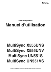 NEC UN551VS Users Manual - French
