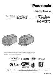 Panasonic HC-VX870 Advanced Operating Manual