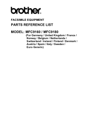 Brother International MFC 9160 Parts List