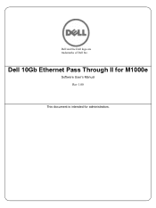 Dell PowerEdge M820 Dell 10Gb Ethernet Pass Through II for M1000e Software User's Manual