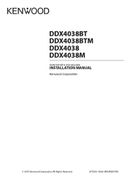 Kenwood DDX4038BT User Manual 1