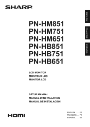 Sharp PN-HM851 PN-HB Series | PN-HM Series Setup Manual