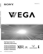Sony KDE-42XBR950 - 42" Xbr Plasma Wega™ Integrated Television Manual
