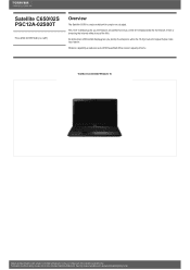 Toshiba Satellite C650 PSC12A Detailed Specs for Satellite C650 PSC12A-02S00T AU/NZ; English