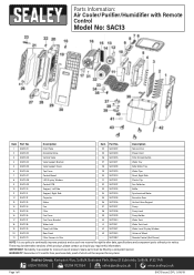 Sealey SAC13 Parts Diagram