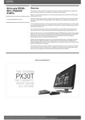 Toshiba PX30t PQQ32A-01801L Detailed Specs for All In One PX30t PQQ32A-01801L AU/NZ; English