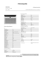 Frigidaire FFRE253WAE Product Specifications Sheet