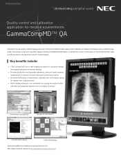 NEC MD211C2 GammaCompMD QA Spec Sheet