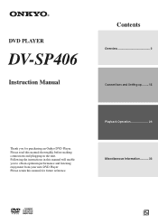 Onkyo DVSP406 Owner Manual