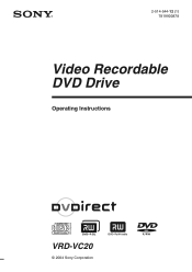 Sony VRDVC20 Operating Instructions