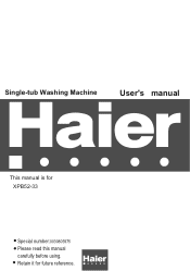 Haier XPB52-33 User Manual
