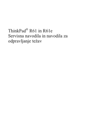 Lenovo ThinkPad R61e (Slovenian) Service and Troubleshooting Guide