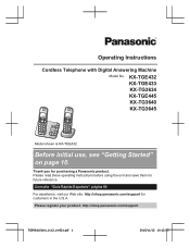 Panasonic KX-TGE445B Operating Manual