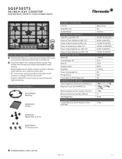 Thermador SGSP305TS Product Spec Sheet