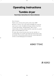 Asko T754C User manual 8095056 Asko T754C EN