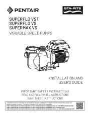 Pentair SuperFlo VS Variable Speed Pump SuperFlo VST Variable Speed Pump Manual - English