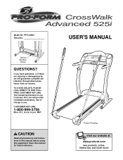 ProForm X-wlk Advanced 525i Treadmill English Manual