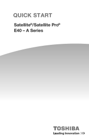 Toshiba Satellite E45t-AST2N02 Quick Start Guide for Satellite E40-A Series