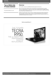 Toshiba Tecra R950 PT530A Detailed Specs for Tecra R950 PT530A-05D02U AU/NZ; English
