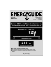 Avanti CF101D0W Energy Guide Label