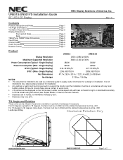 NEC UN551VS-TMX9P Installation Guide