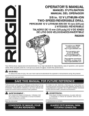 Ridgid R92009 Owners Manual