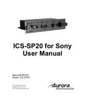 Sony ICS-SP20 User Manual