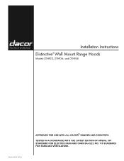 Dacor DTHP30 Installation Instruciton - Distinctive Wall Mount Range Hood