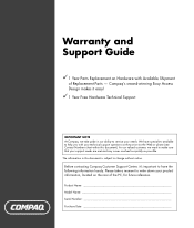 HP Presario SR1300 Warranty and Support Guide - 1 year