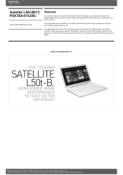 Toshiba Satellite L50 PSKT8A Detailed Specs for Satellite L50 PSKT8A-01C00C AU/NZ; English