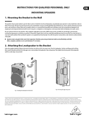 Behringer WB215 Instruction Sheet