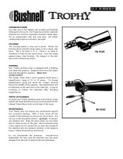Bushnell Trophy 20-60x65mm Owner's Manual