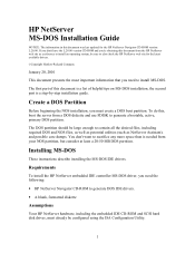 HP LH3000r Installing Microsoft MS-DOS on an HP Netserver